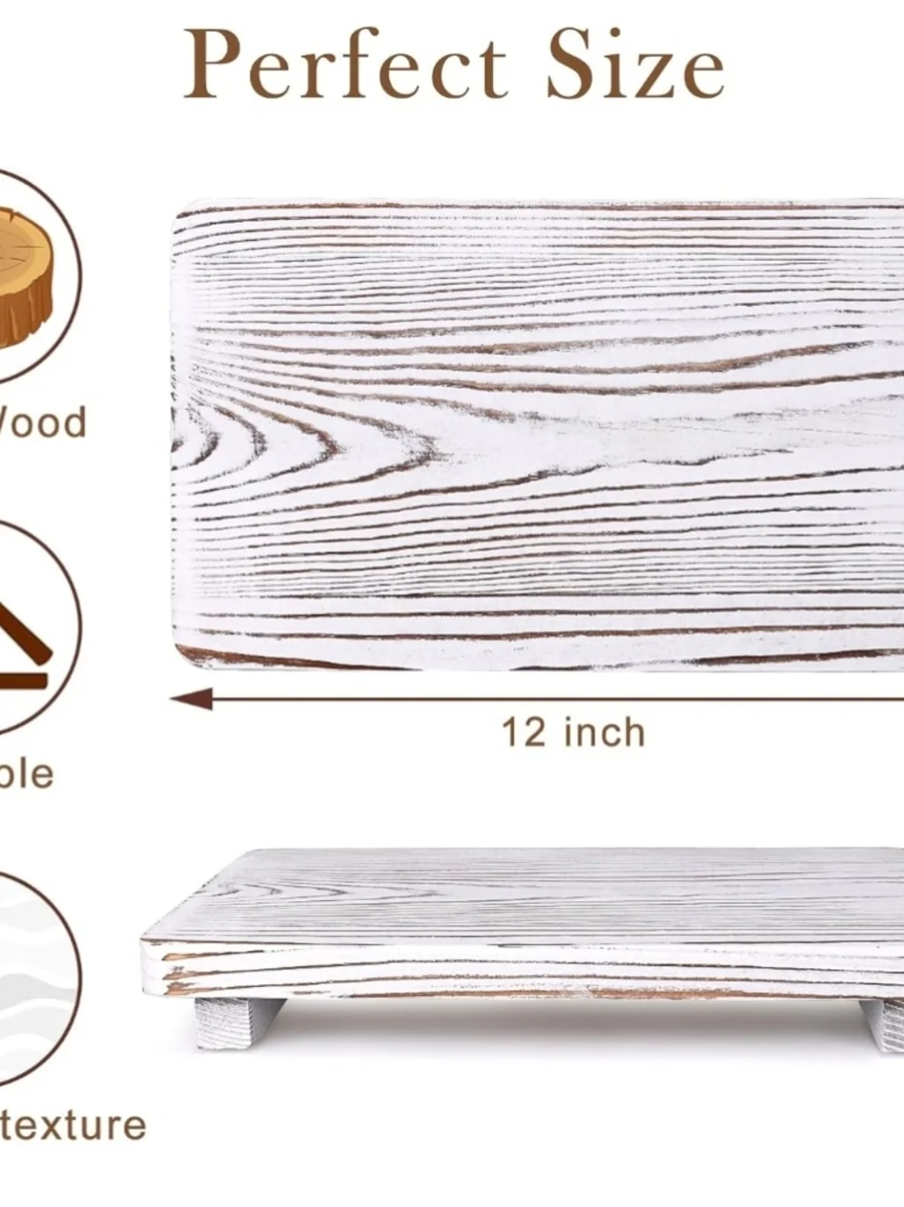 Bathroom Counter Tray Wood Pedestal Stand White Kitchen Countertop